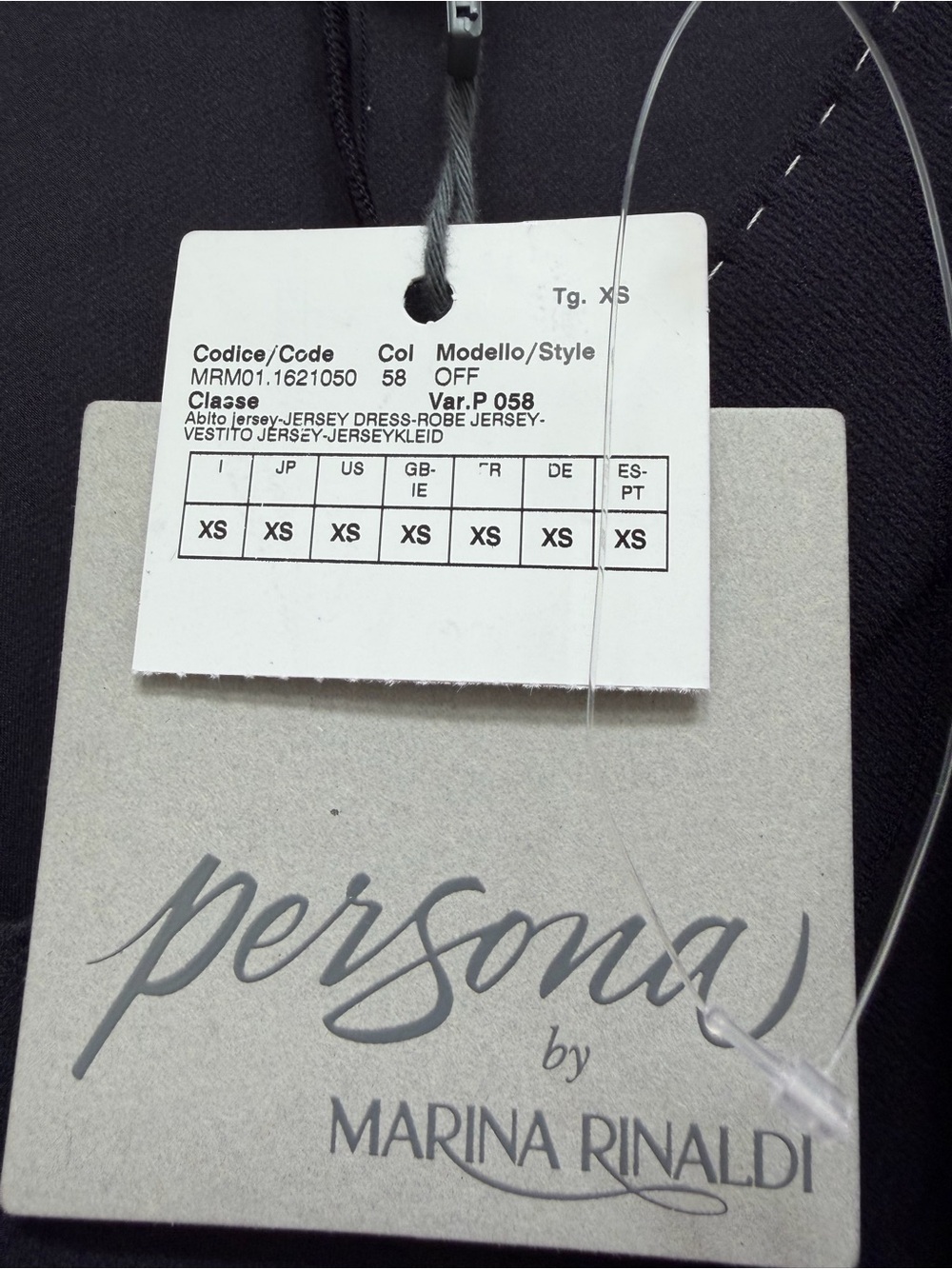 Persona by Marina Rinaldi Black Jersey Dress with Tag Detail - Picture 3 of 5
